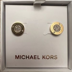 Michael Kors faux diamond logo stud earrings